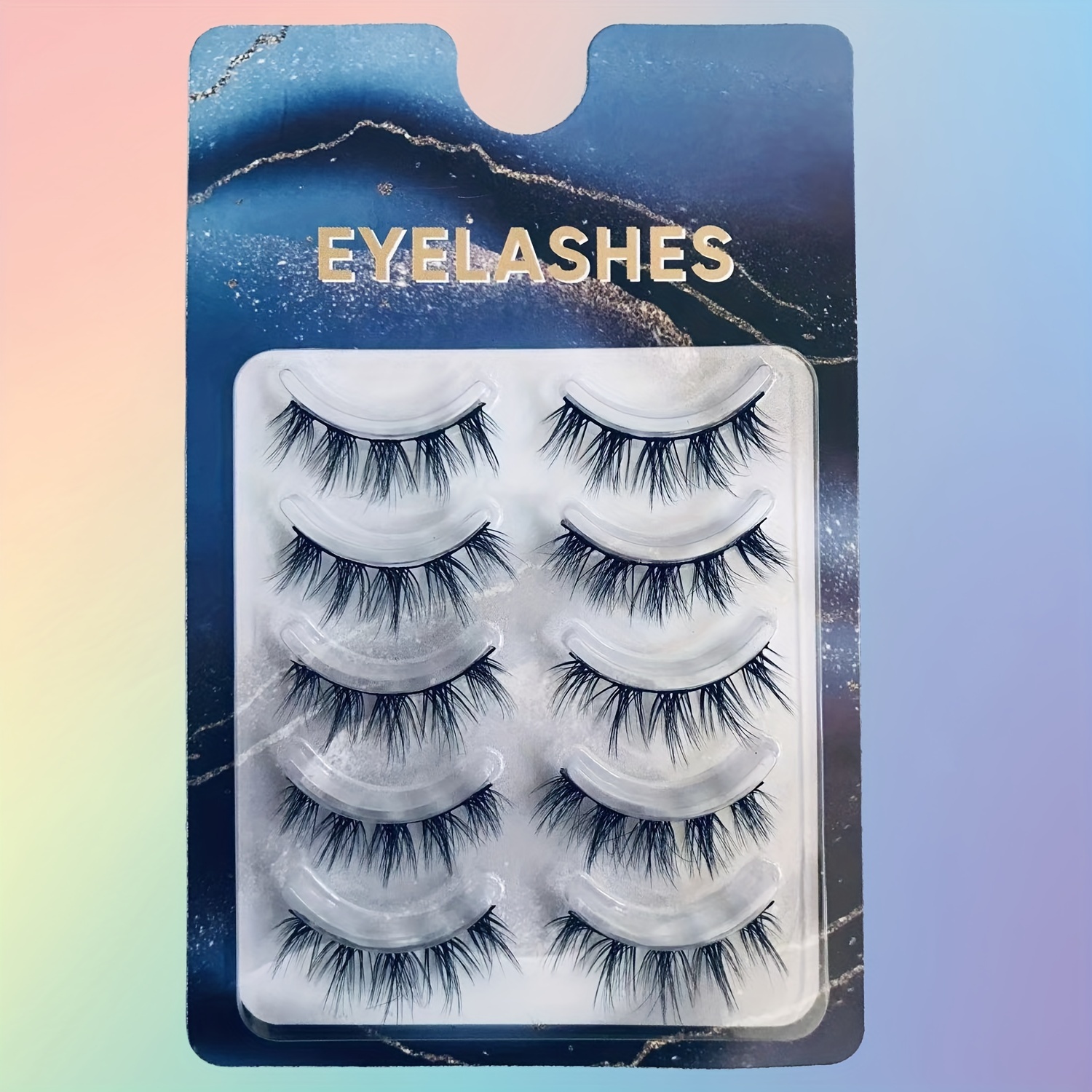 5 Pairs False Eyelashes Natural Thick Lashes Fluffy Dramatic Volume