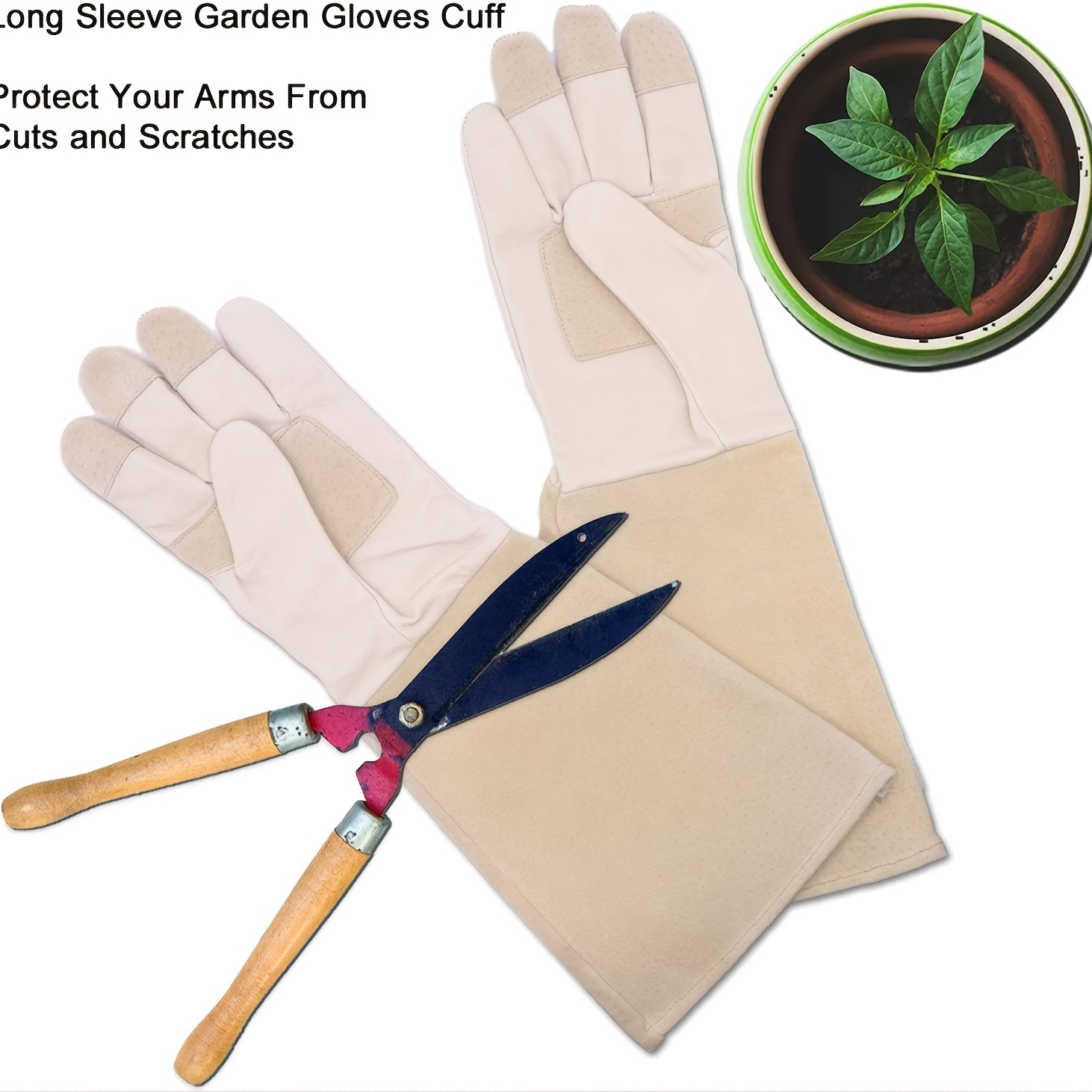 DLY Guantes de jardinería para mujer – Guantes largos a prueba de espinas  para poda de rosas, guantes de jardín de cuero de vaca para regalos de