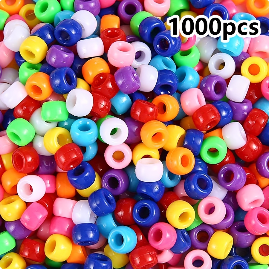 500Pcs Mixed Color Beads 6x9mm Transparent Plastic Pony Beads Round Loose  Space Beads Jewelry Making DIY Bracelet Accessories - AliExpress