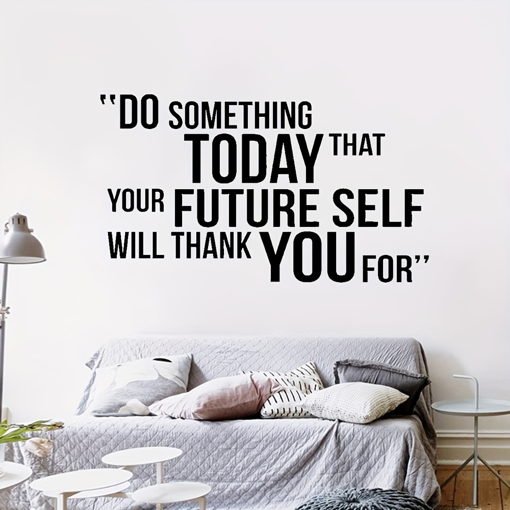 

1pc Do Something Today Motivational Quote Wall Sticker Decal Vinyl Lettering Sticker For Gym Bedroom Living Room Office Home Decor