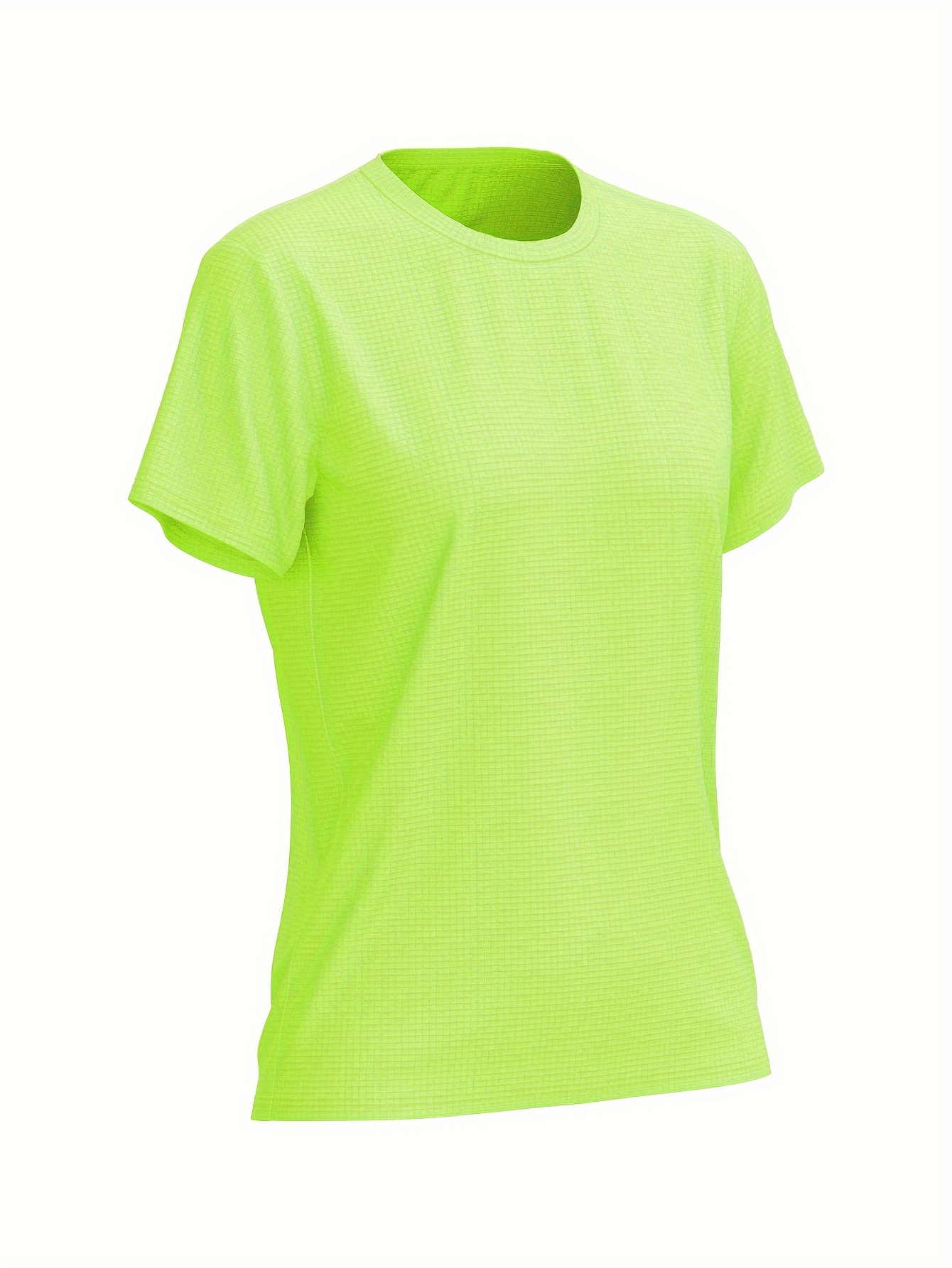 womens quick dry short sleeve running t shirt fitness round neck breathable tee top womens activewear grass green 0