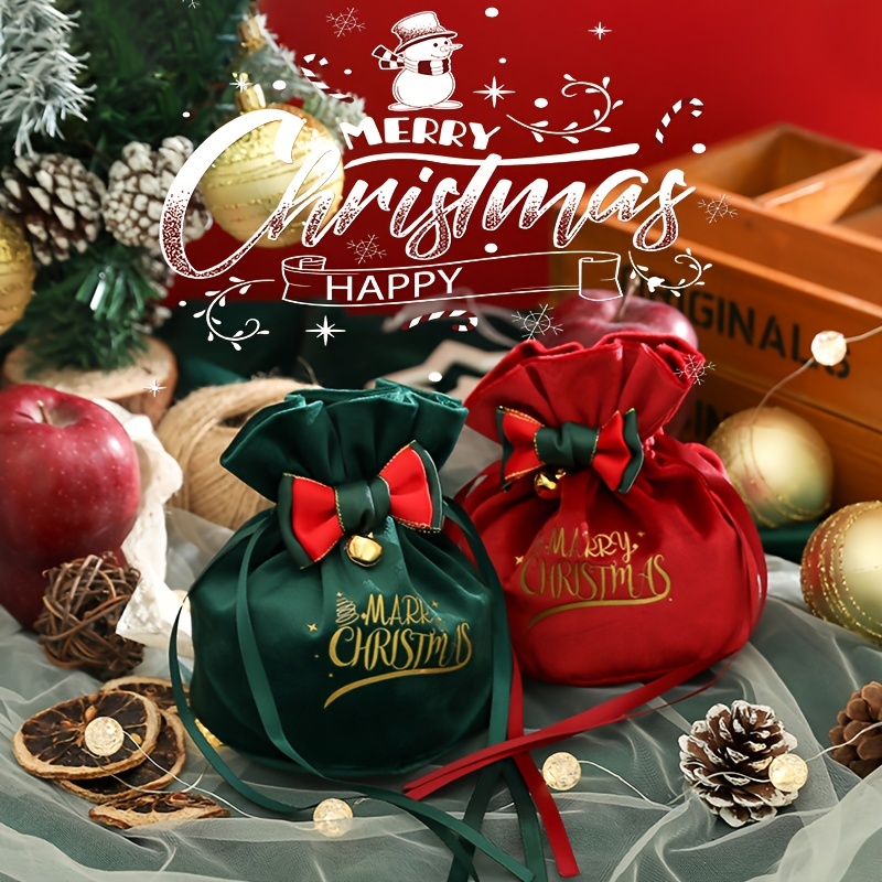 Nouveau cadeau vert-23-5pcs Nouvel An 2024 Christmas Candymaging Panta Gift  Sac Gift Sac en plastique décorations de Noël pour la