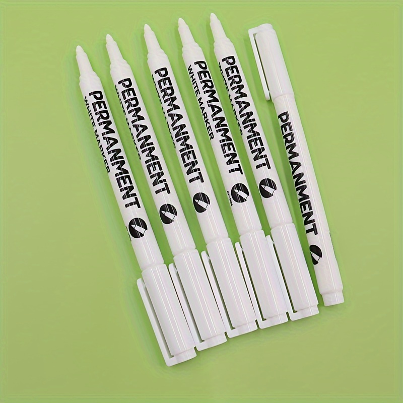 10 Pcs Oily White Marker Pen Graffiti Pens Waterproof Permanent Gel Pencil  Tire Painting Notebook Felt Tip Pen