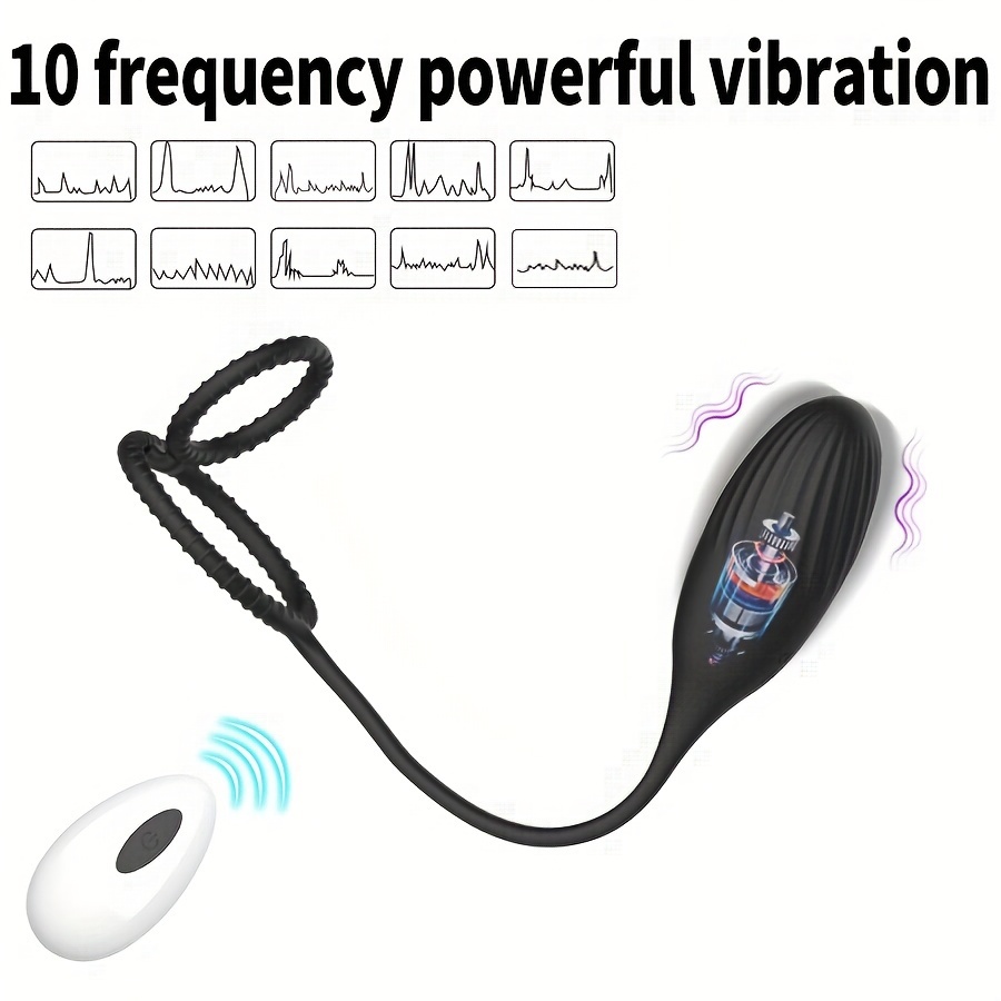 1pc   vibrator with   ring male   toys 3 in 1 prostate massager with double   rings 12 vibration modes wireless remote control   adult toy vibrator suitable for men women and couples waterproof and rechargeable details 0