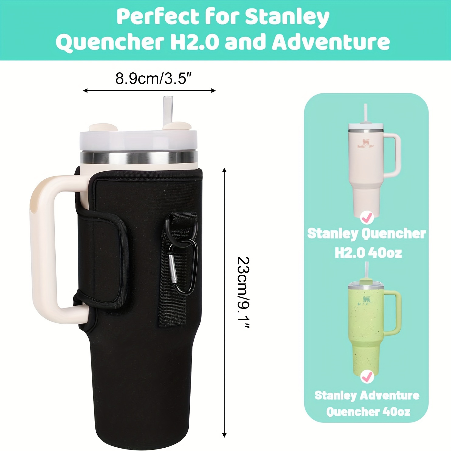 Adjustable Water Bottle Holder With Storage Pouch Bag - Perfect For Stanley  H2.0 Tumbler, Ideal For Hiking, Travelling, Camping & Climbing! - Temu