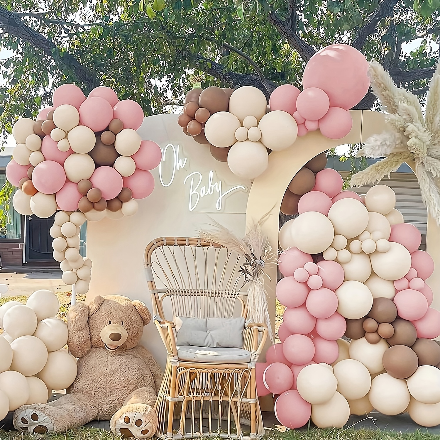 Arco de globos rosa Retro, Kit de guirnalda para decoración de fiesta de  boda, Baby Shower