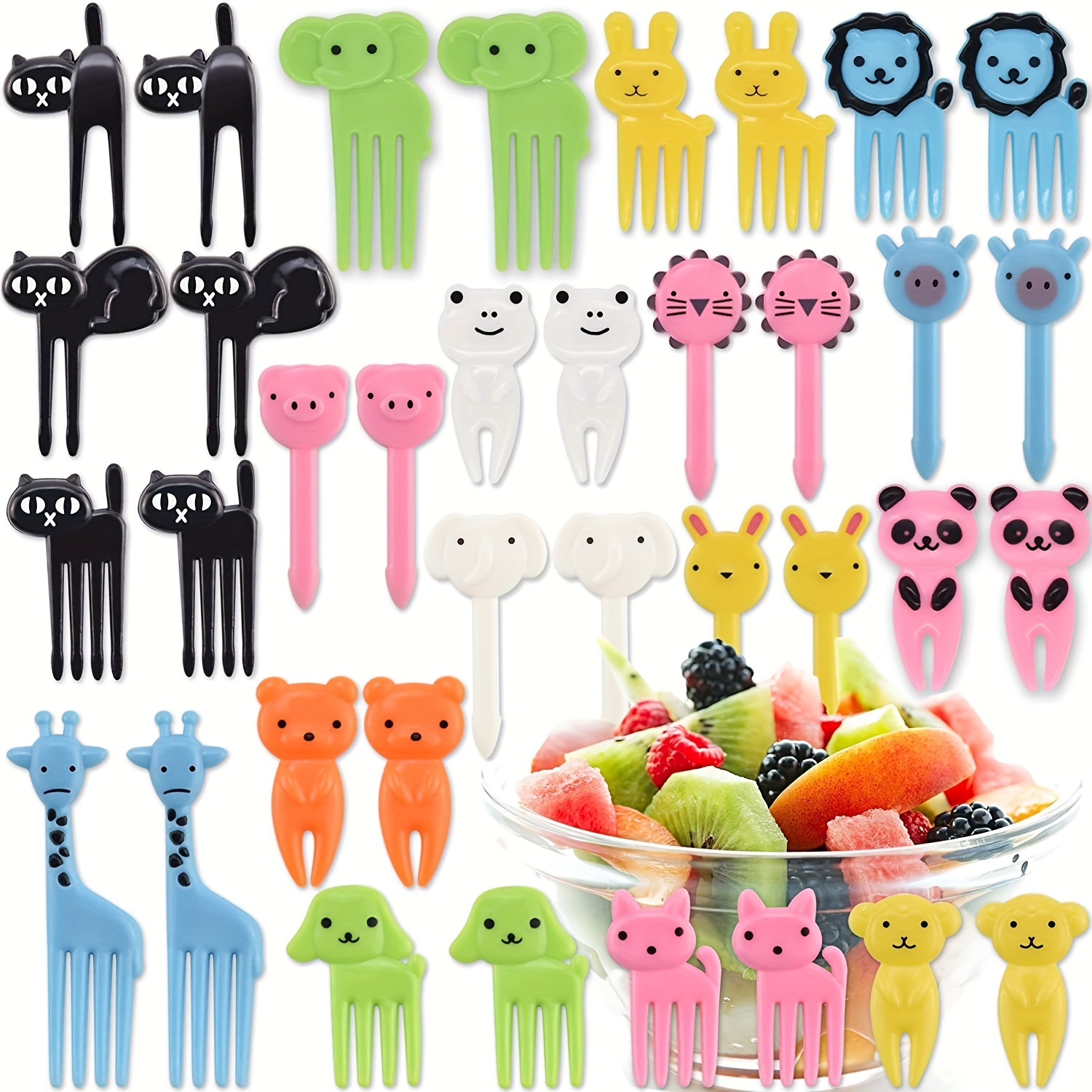 Cute Cartoon Bento Box Food Picks - Mini Plastic Fruit Toothpicks For  Kitchen Tableware Decor And Lunch Box Accessories - Temu