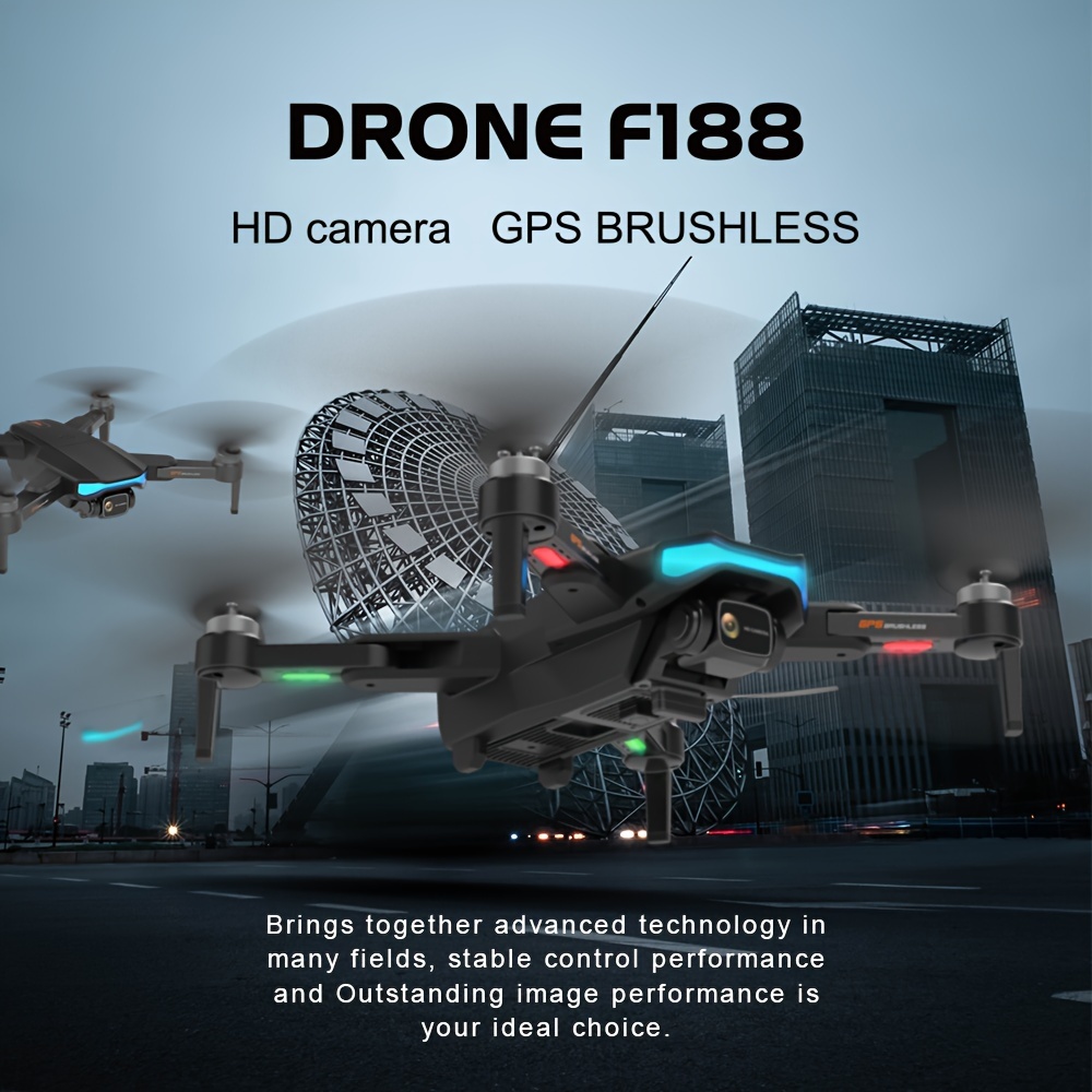 F188 GPS RC Drone With Dual Camera, 5G Remote Signal, Optical Flow Hovering, Smart Follow, One-Key Return, Gesture Control, With Storage Bag details 0