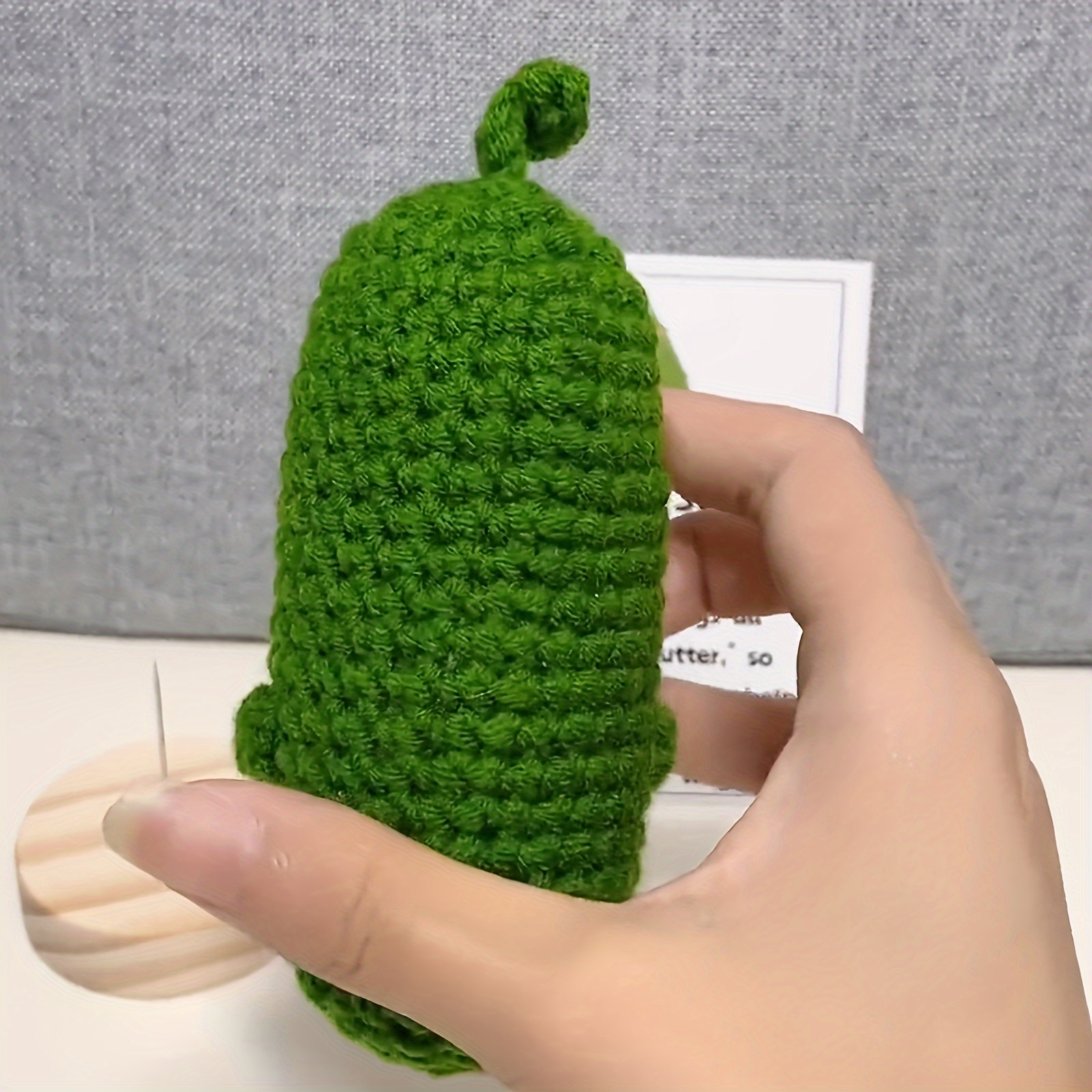 Adorable Pickled Cucumber Toy Handwoven Pickle Knitting Doll