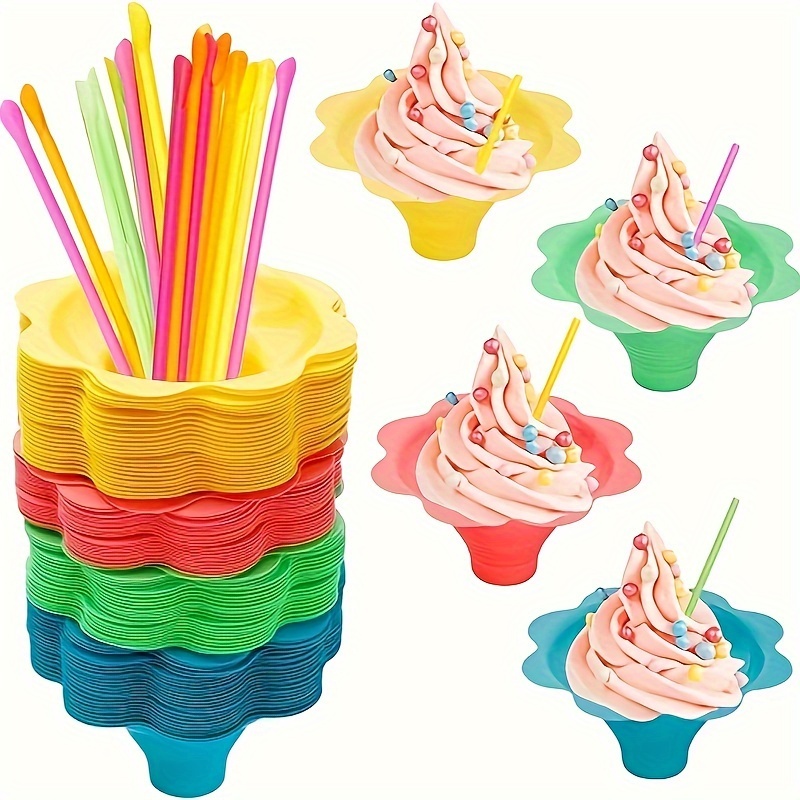50pcs Disposable Wood Cones - 3 Mini Wood Food Cones, Serving and Tasting  Cone for Appetizers, Ice Cream, Finger Foods at Home Parties or Catering