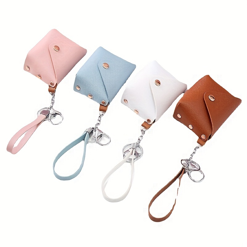 Mini Bag Bracelet Keychain Cute Pu Leather Coin Purse Card Holder Backpack  Car Key Charm Earbud Case Accessory Women Girls Gift - Temu