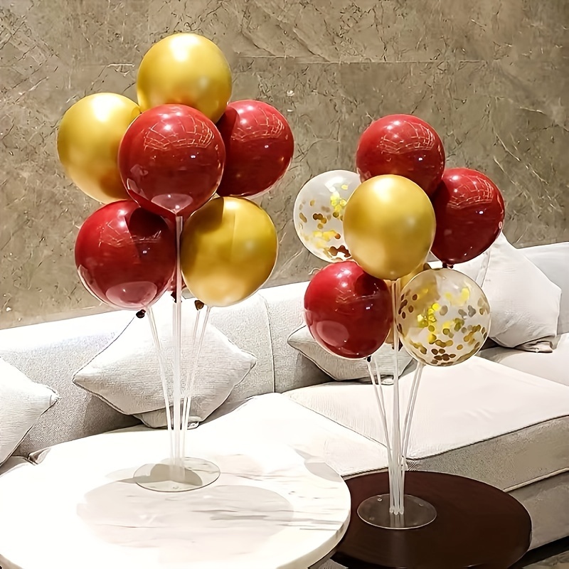  50 palos de globo con tazas para globos Bobo de 16 pulgadas,  soportes para globos grandes de látex, globos transparentes y decoraciones de  globos de aluminio : Juguetes y Juegos