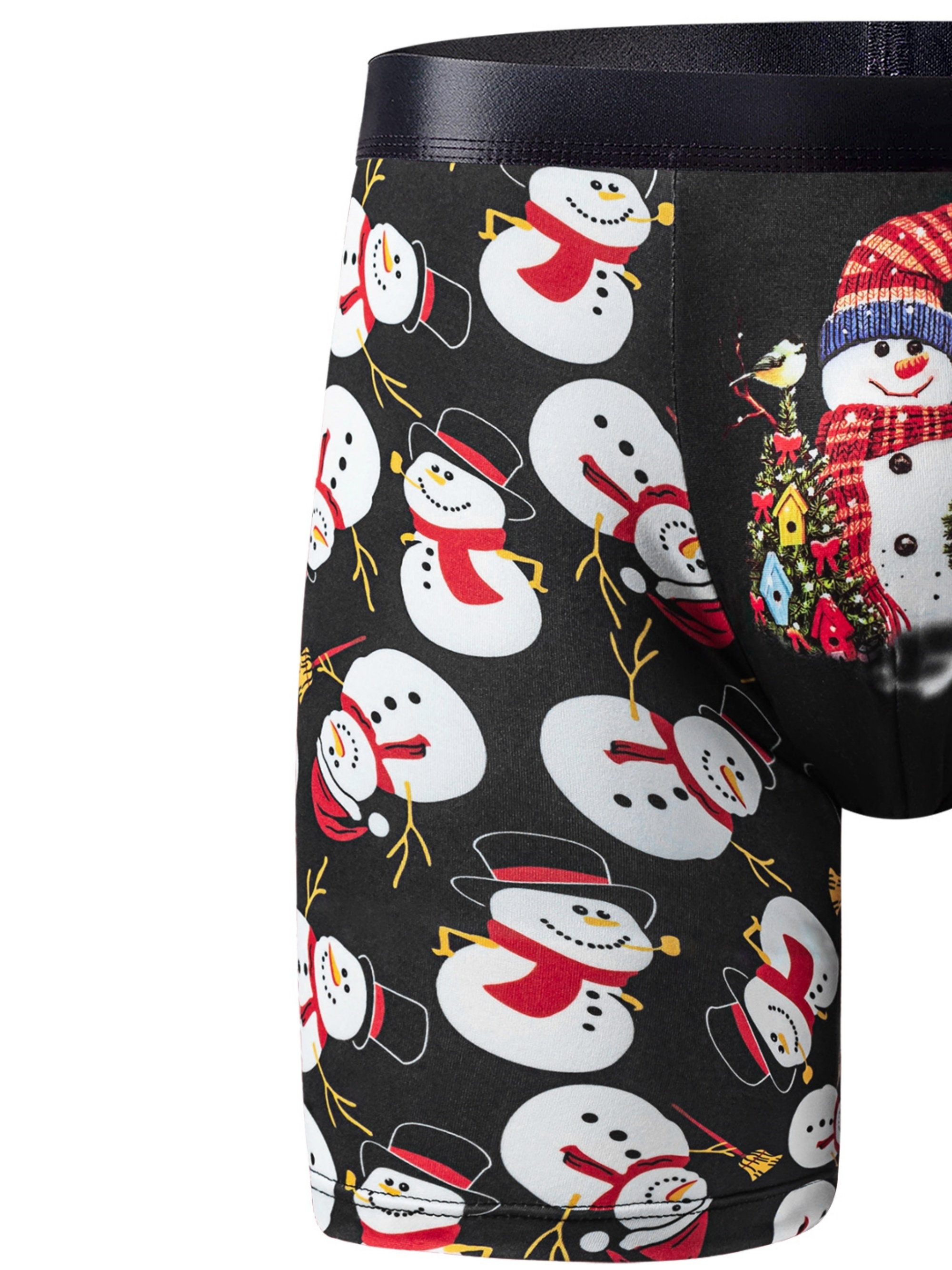 Men's Christmas Snowman Print Breathable Soft Comfy Boxer - Temu
