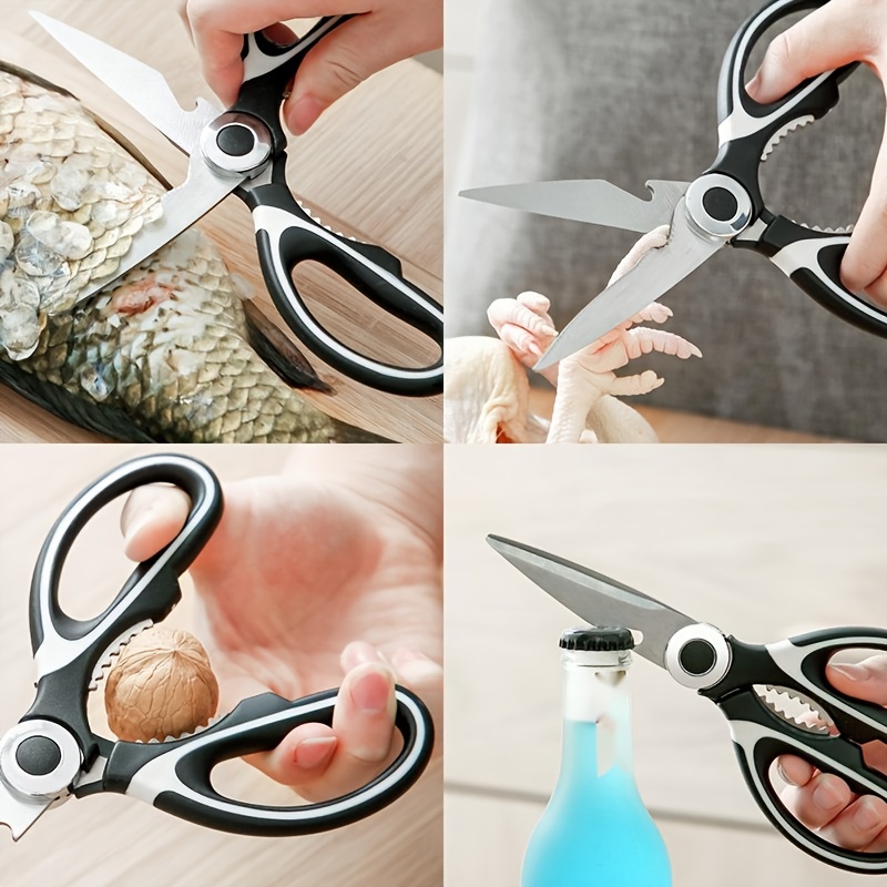 Stainless Steel Kitchen Scissors with Magnetic Scissors Cover Multi Bottle  Opener Scissors Fish Scale Chicken Bones Scissors