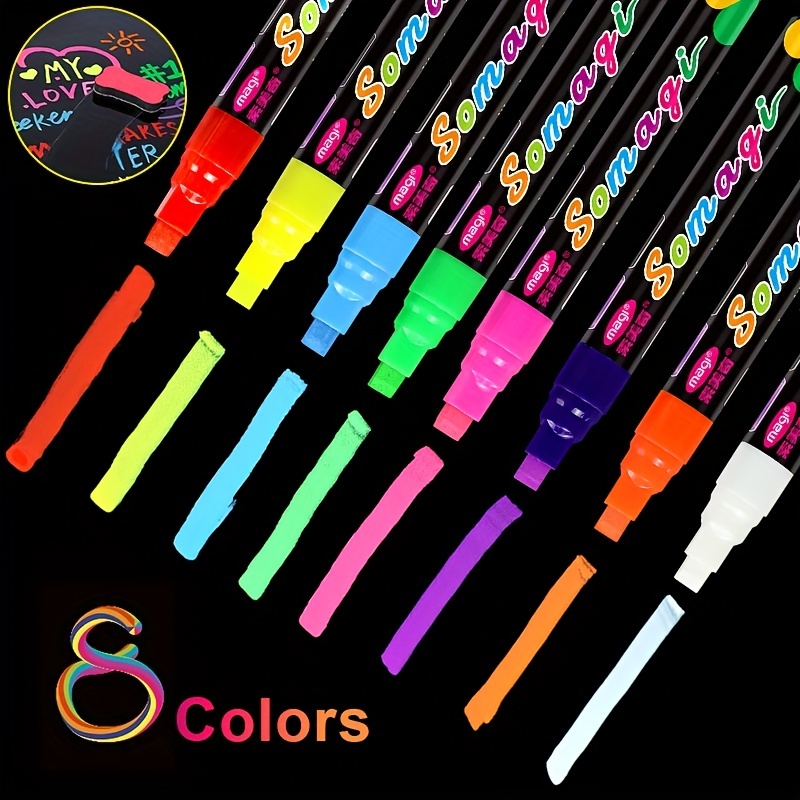 New 2023 9-color Led Light Board Pen For Liquid Chalkboard Markers, Erasable  Electronic Advertising Fluorescent Pen, Water-soluble Crayon For Blackboard  Doodles