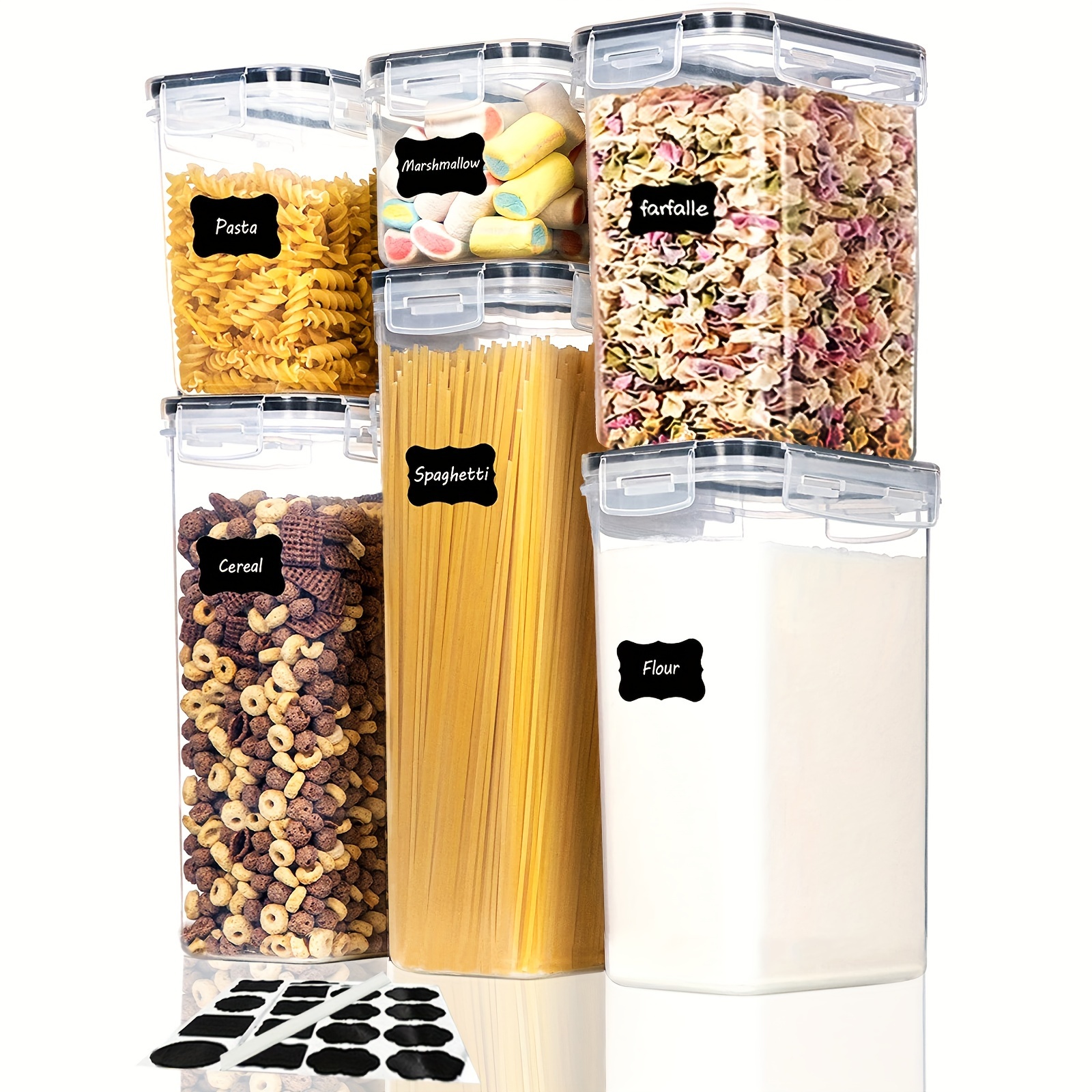 Large Tall Airtight Food Storage Containers, BPA-Free,Plastic Airtight  Kitchen & Pantry Organization, Ideal for Cereal,Oatmeal,Flour 