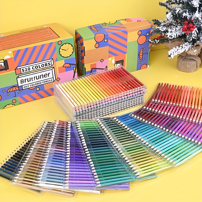 

520 Colorful Pencils, Packaged In A Drawer-style Paper Box, Used For Drawing, Painting, Coloring, Marking