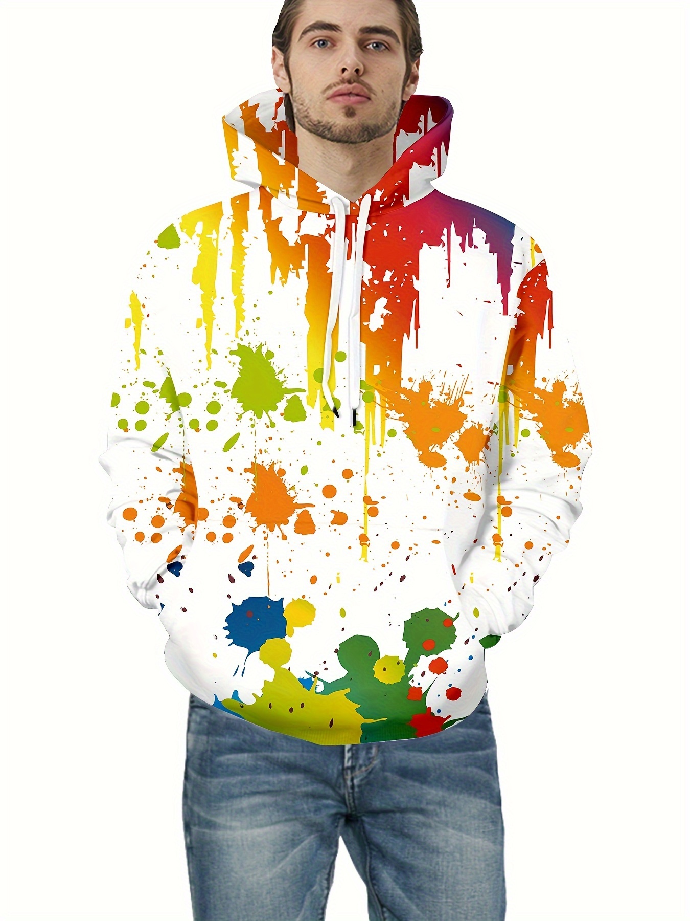 Paint Splatter Print Hoodie Cool Hoodies For Men Men s Temu