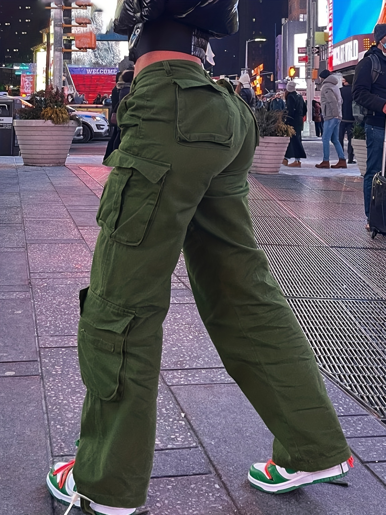 Pantalones Cargo Para Mujer Vaqueros Holgados Largos Moda Vintage Cintura  Alta