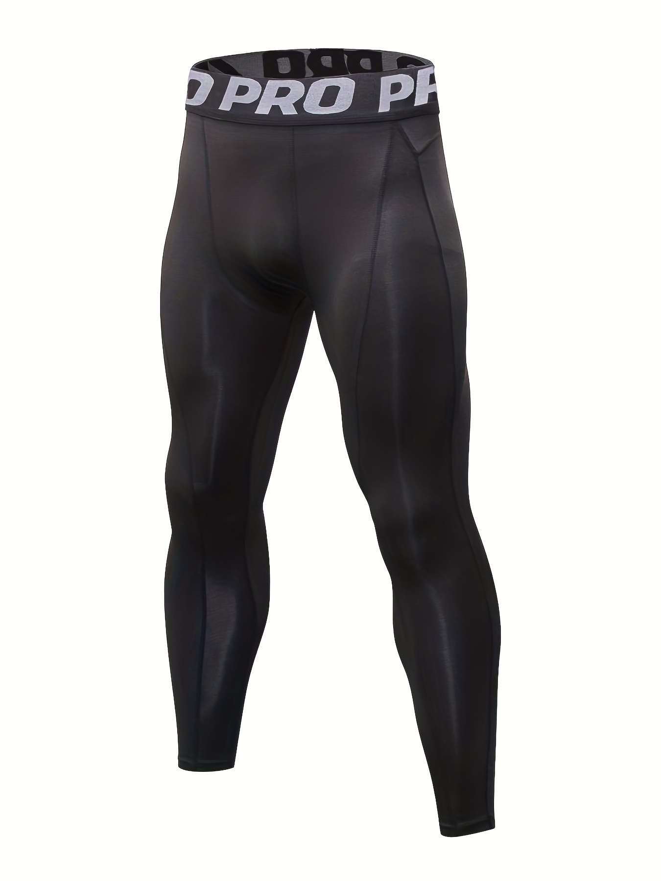 Men's Stretch Tight Long Compression Pants Activewear Letter - Temu Canada