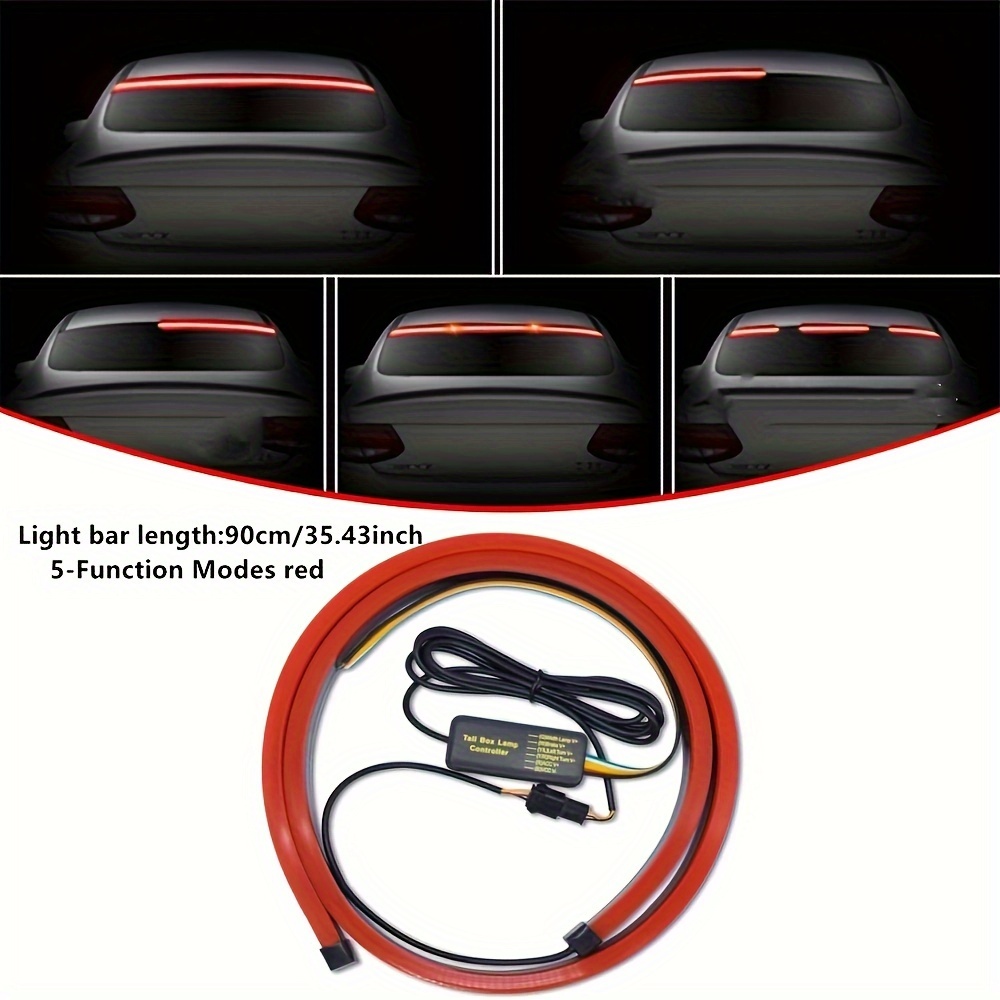 2023 Newest 12V 47.24inch Rgb Rear Tail Light Led Spoiler Light Colorful  Flowing Reverse Warning LED Stripe Auto Trun Signal With Remote Control