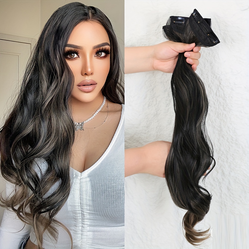 Water Wave Hair Extensions Clips In Human Hair Extensions - Temu