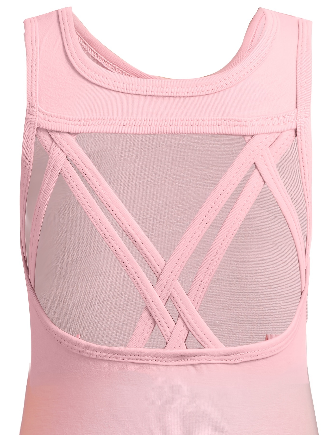 Kids Girls Active Criss Cross Back Tank Top Gymnastics Dance Workout Sports  Bra