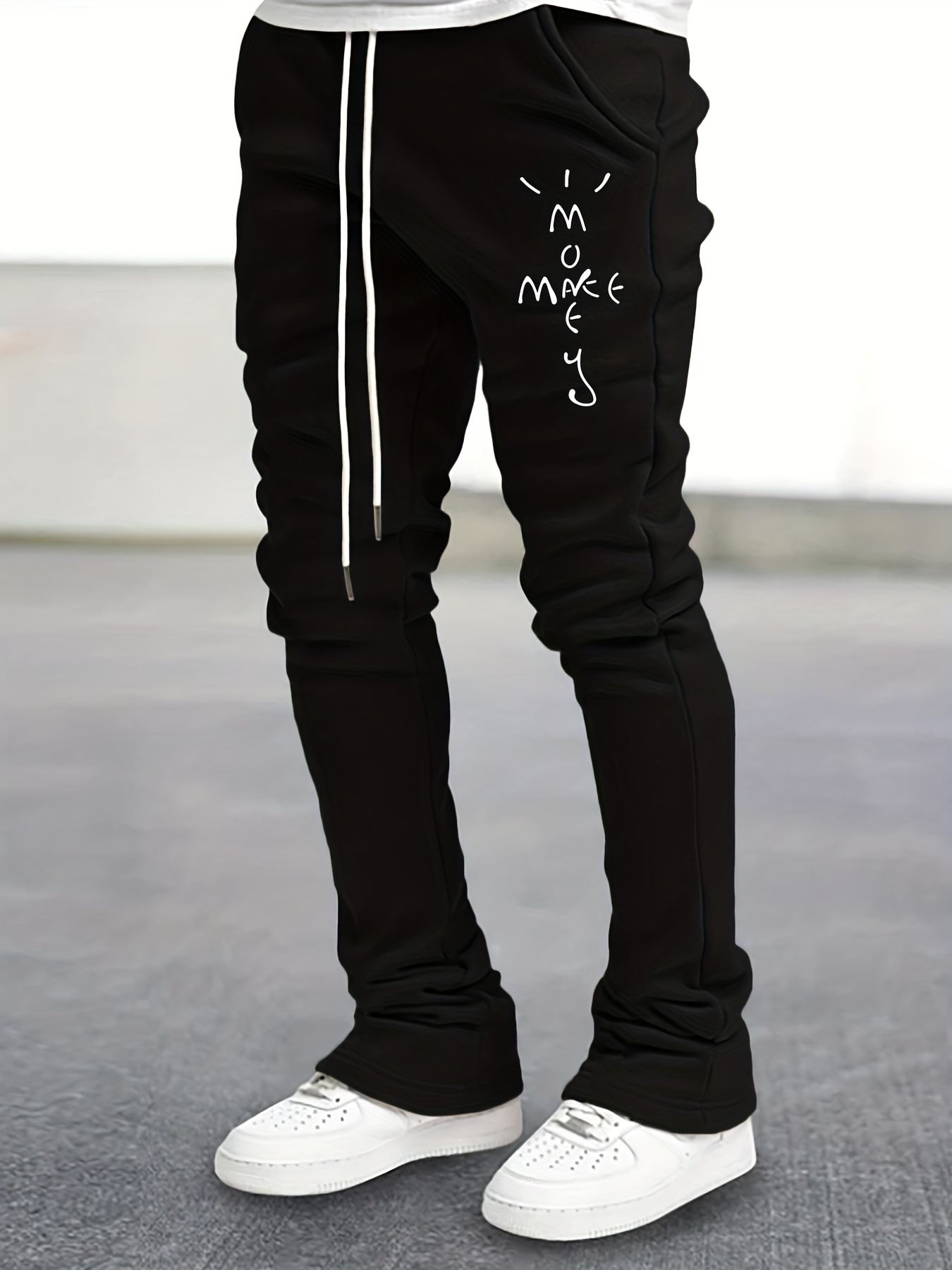 Black Flared Sweatpants Mockup - Temu