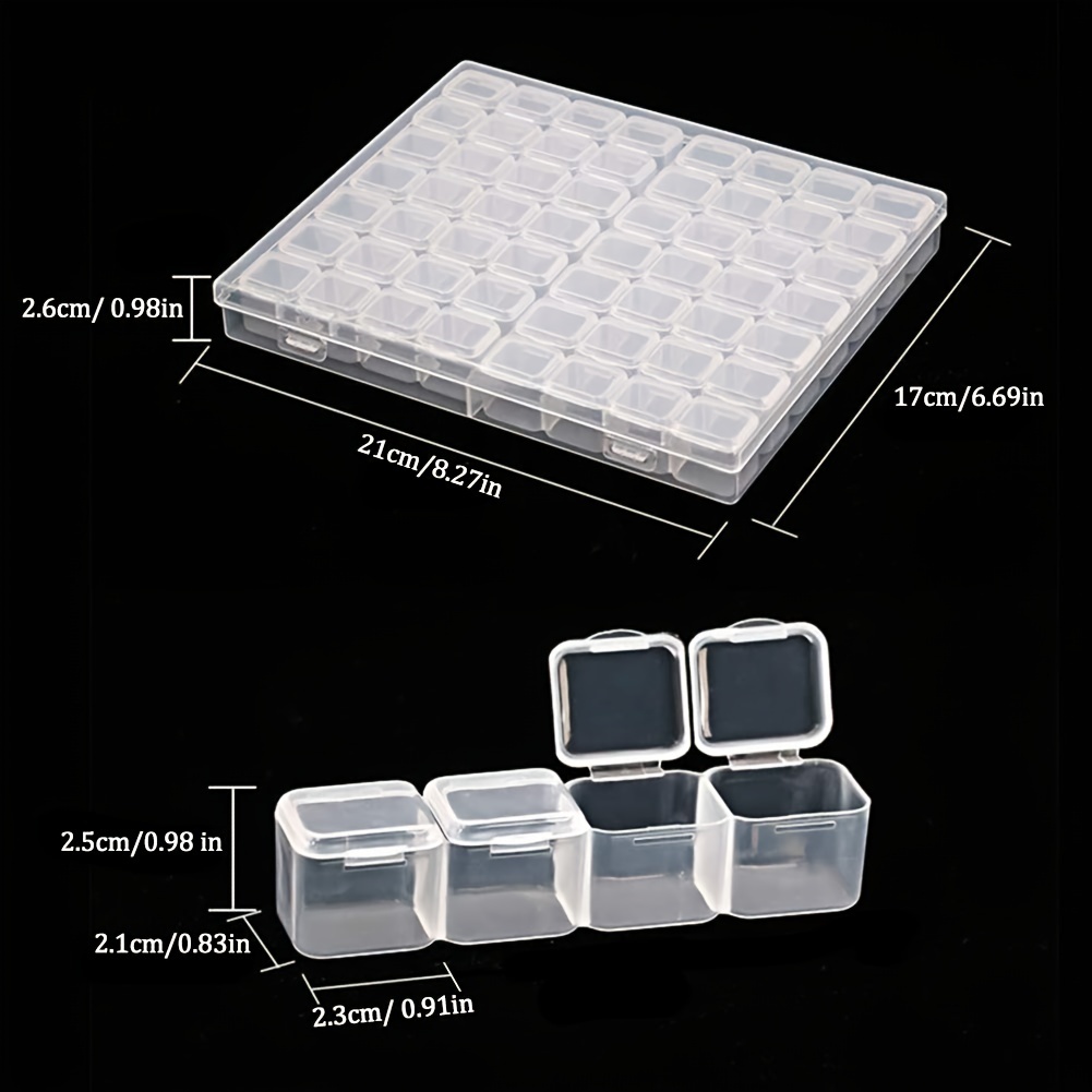 1pc, 5D Diamond Painting Accessories, 28/56 Grids Clear Diamond Painting  Storage Container For Bead Storage, Sewing, Nail Diamonds, Embroidery Boxes  O
