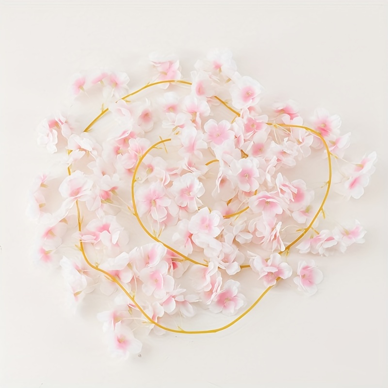 Buy Artificial Silk Cherry Blossom Vine 2 Pack Pink Faux Cherry Flowers  Rattan Hanging Garland for Party Wedding Holiday Decoration Home Hotel  Garden Archway Porch Wall Decor Online at Low Prices in