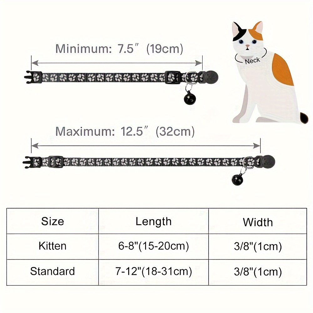 Personalized Reflective Cat Collar Bell Breakaway Feature Temu Australia