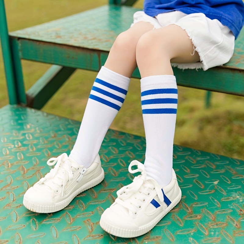 FPAKDH 2 pares de calcetines de fútbol para niños de 5 a 12 años  transpirables para entrenamiento deportivo, calcetines de fútbol para niñas  y niños