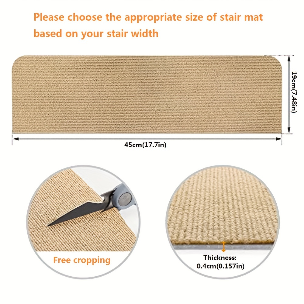  YSDQ Stair Treads Carpet, Self-Adhesive Step Non-Slip Resistant  Indoor Stair Mats, Washable Safety Stair Tread Carpet, for Kids Elders and  Pets : 家居裝修