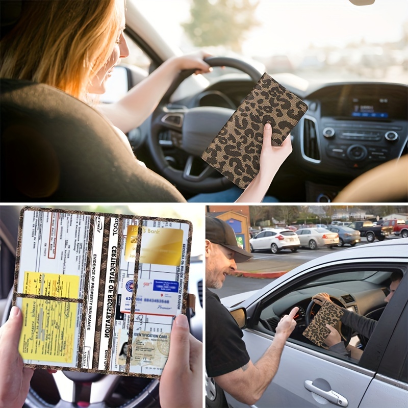  Portadocumentos para papeles del auto y seguro del auto : Ropa,  Zapatos y Joyería