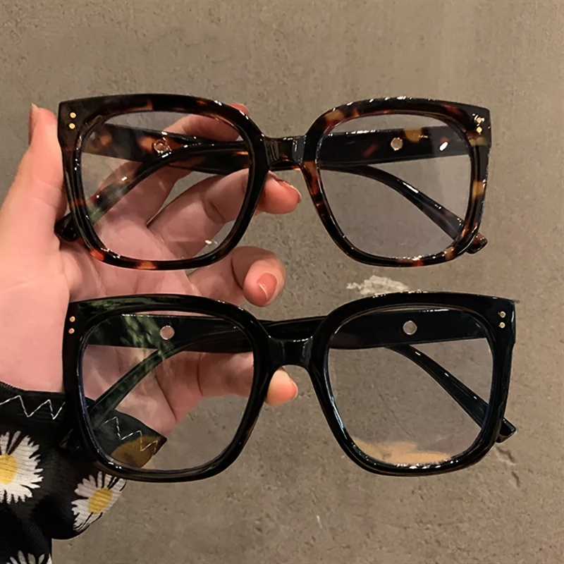 1pc Leopard Print Square Frame Anti-blue Light Women's Glasses For Daily  Use