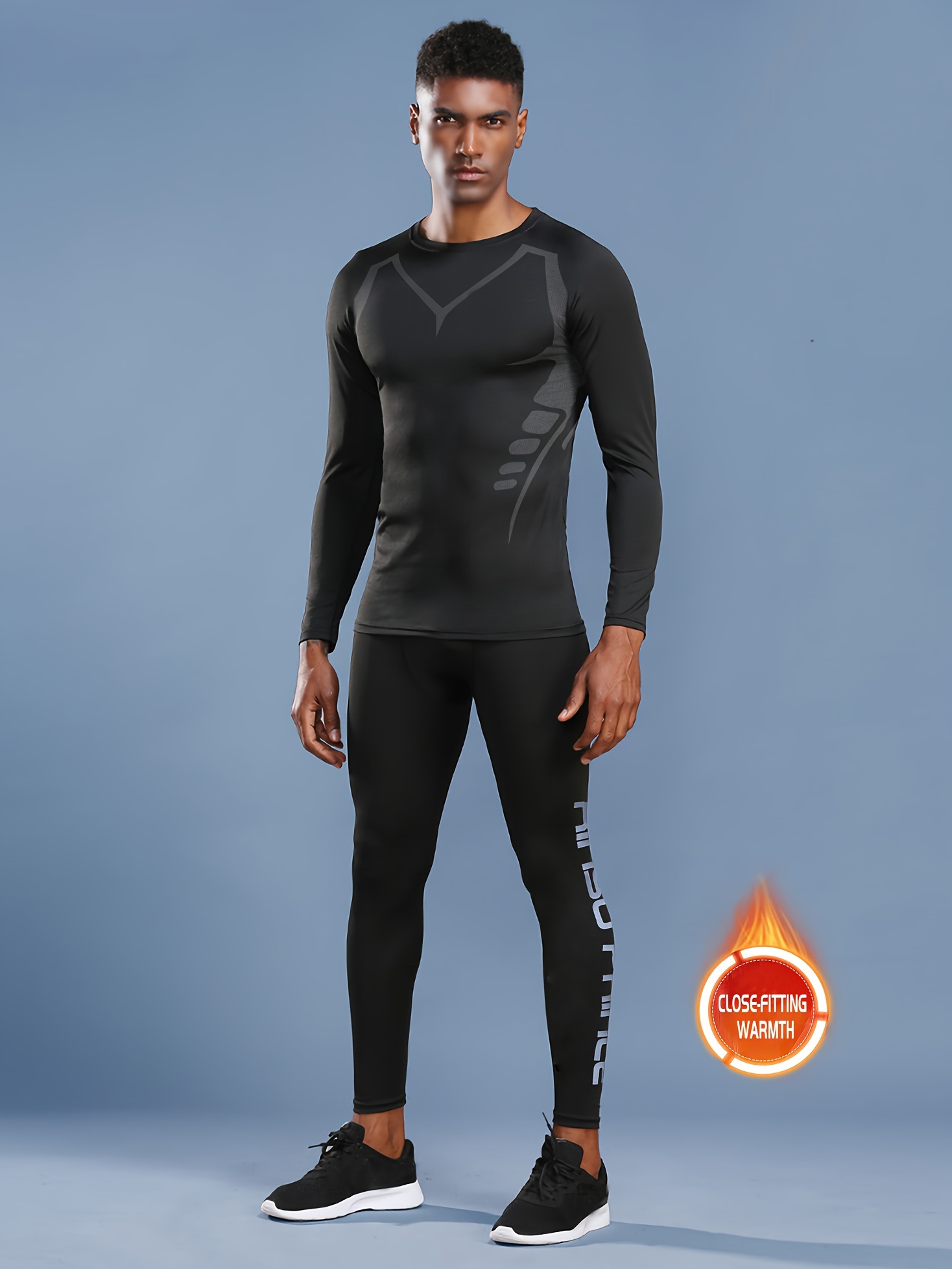 Men's Fitness Compression Suit Long Sleeve Skinny Fit T - Temu Canada