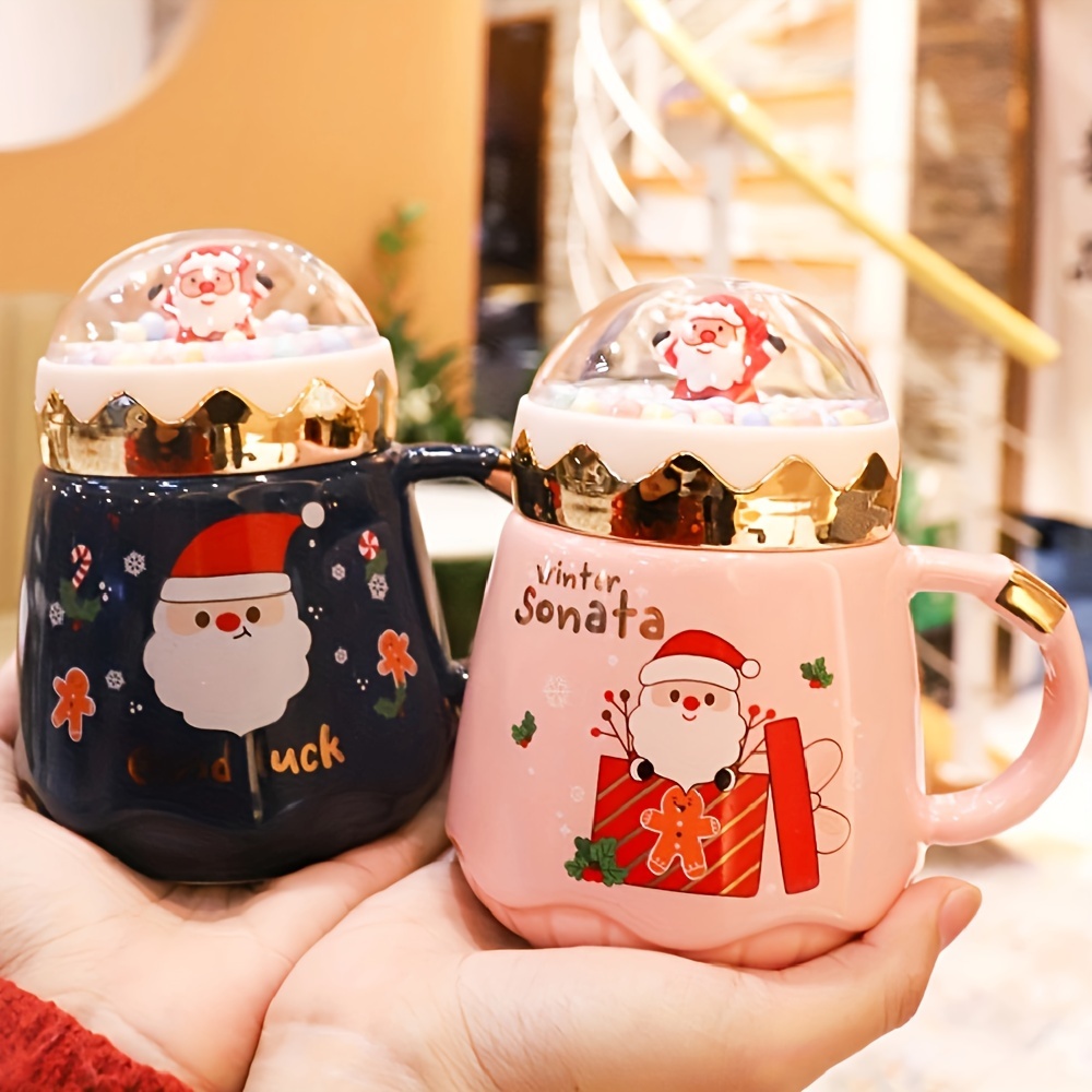 Christmas Ceramic Coffee Tea Cup Mug Cute Snowman Mug Red - Temu