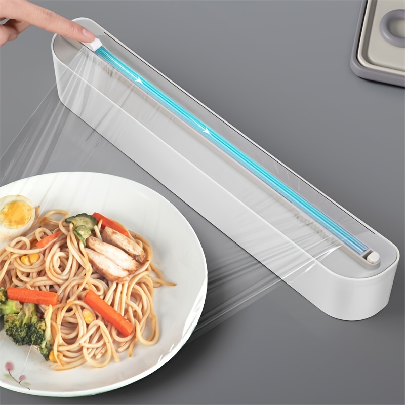 Magnetic Plastic Wrap Dispenser With Slide Cutter Suction - Temu