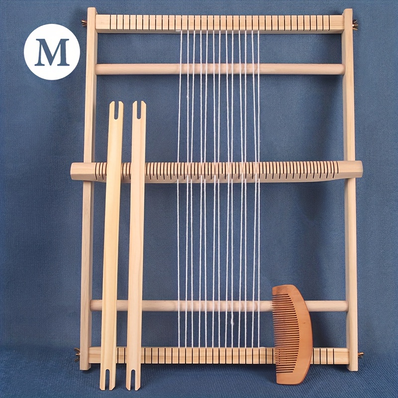 Wooden Weaving Loom Kit Handmade with Accessories Woven Machine for Children