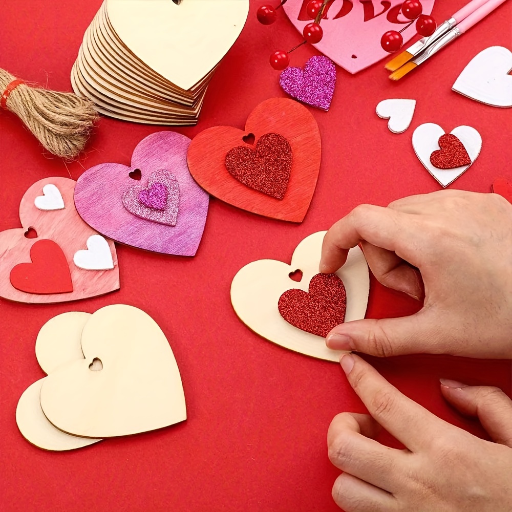 Diy Wooden Hearts Crafts For Guest Book For Diy - Temu