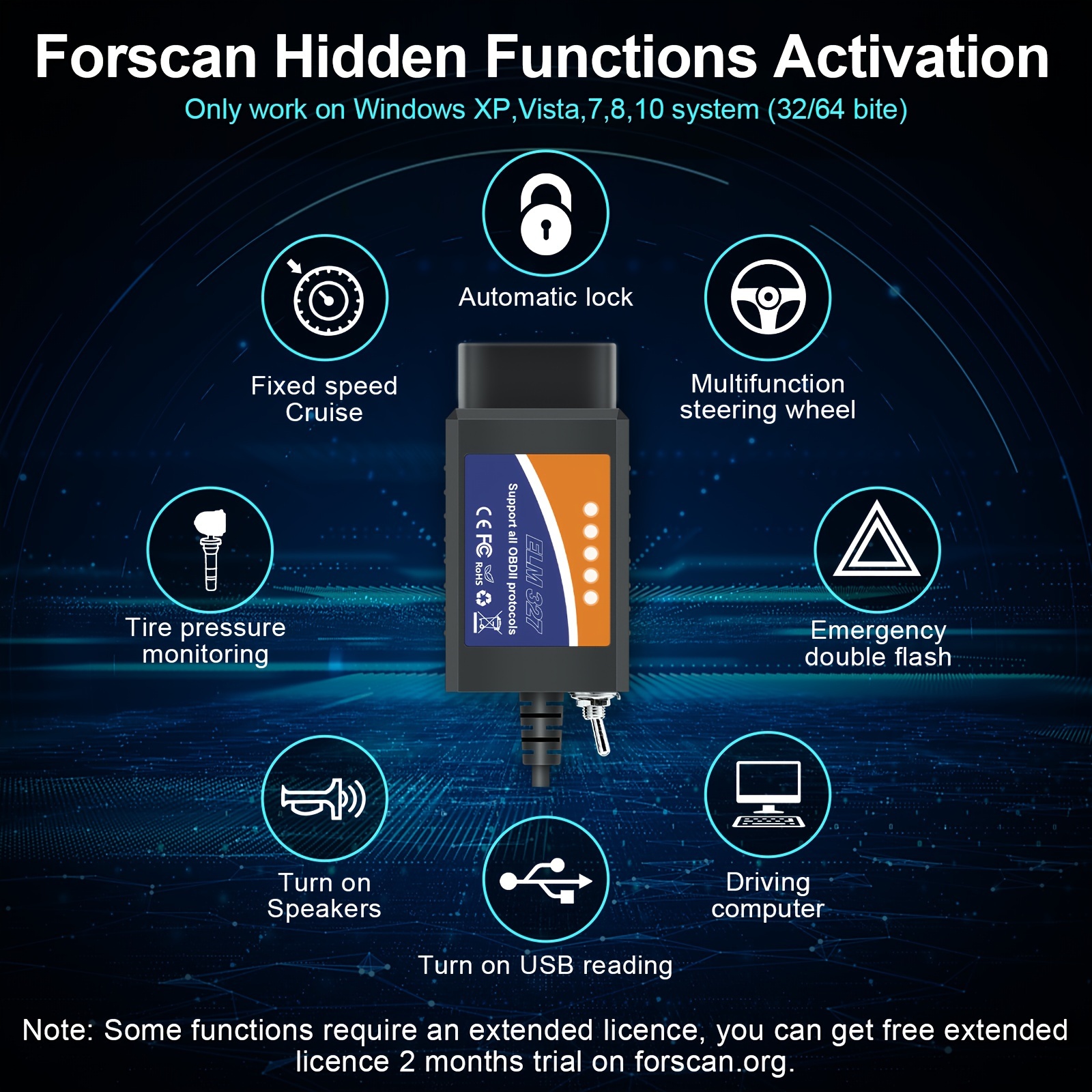 Forscan Elm327 V1.5 Usb Obd2 Scanner For Ford Hs/ms Can Code - Temu