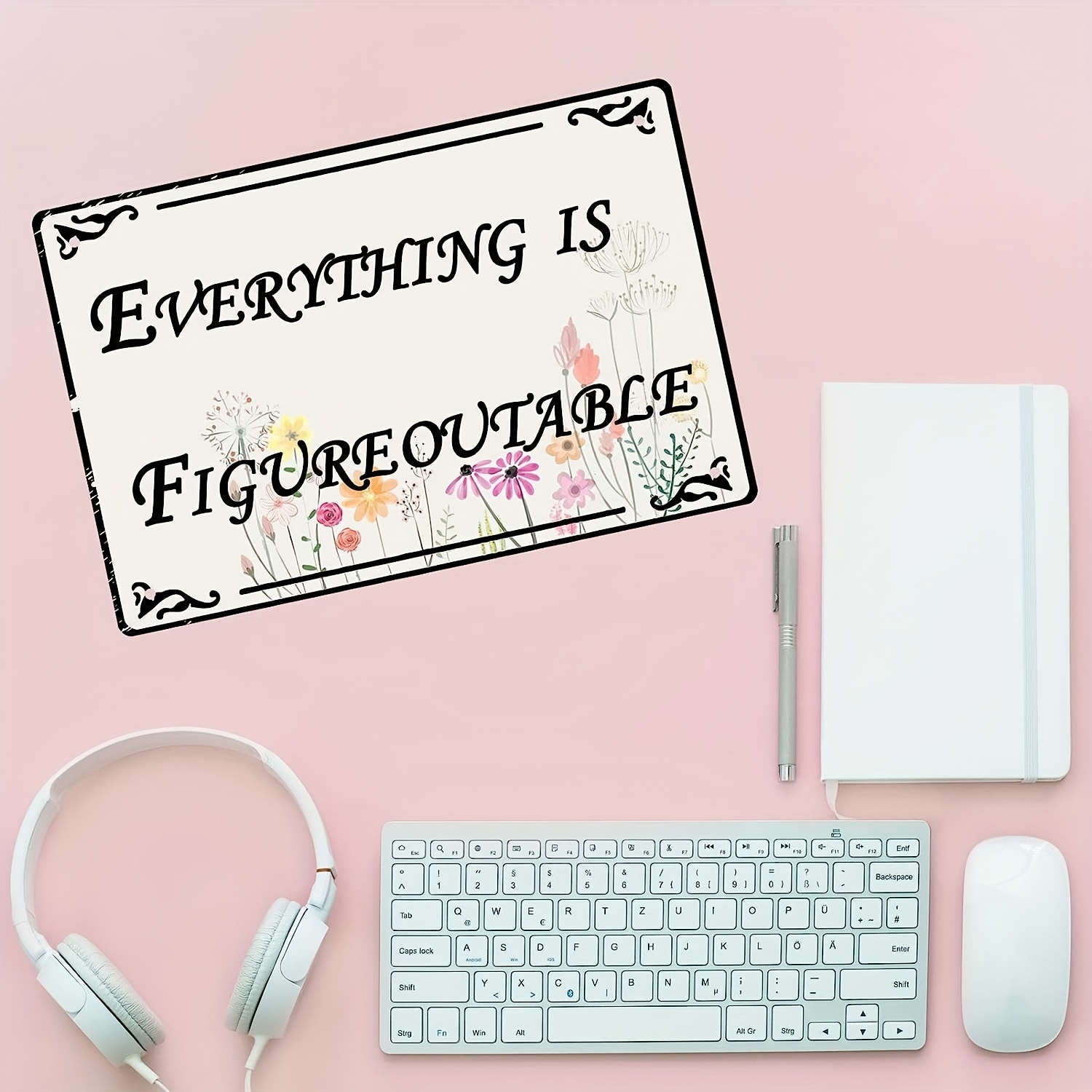 Inspirational Desk Decor Gifts for Women, Everything Is Figureoutable Sign  Gifts, Funny Cute Desk Decor, Decorations for Women's Office, Home, The