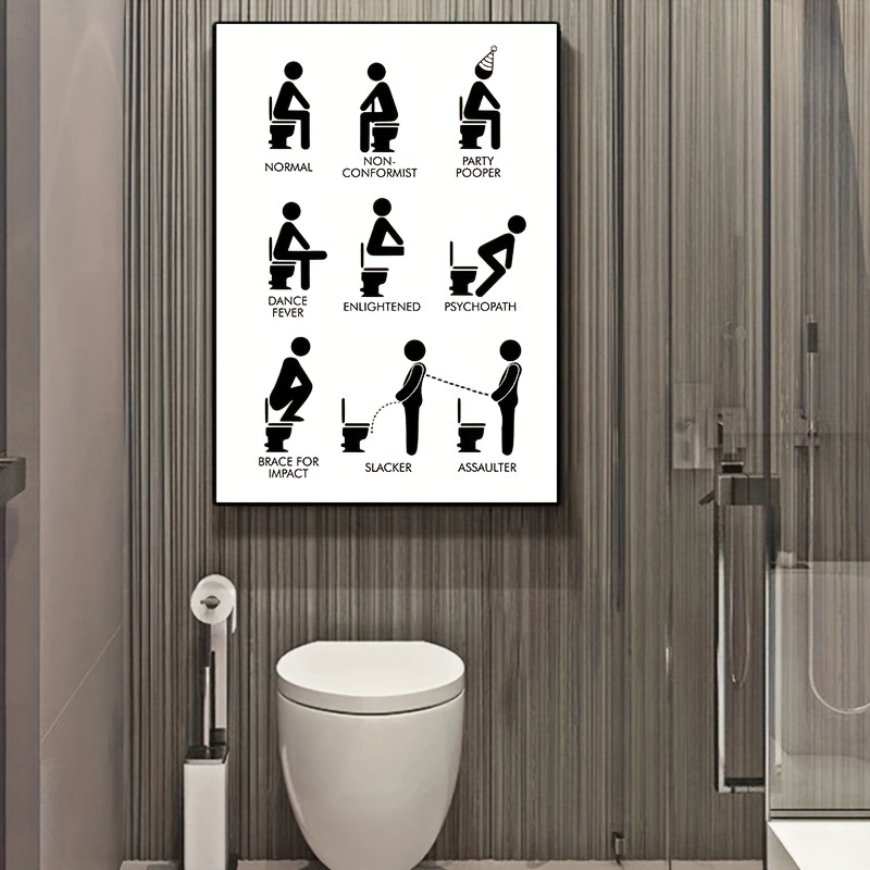 Poster Toilet Paper in Case of Emergency  Paper to Cut Minimalist WC and  Bathroom Poster Printable Modern Wall Decor 