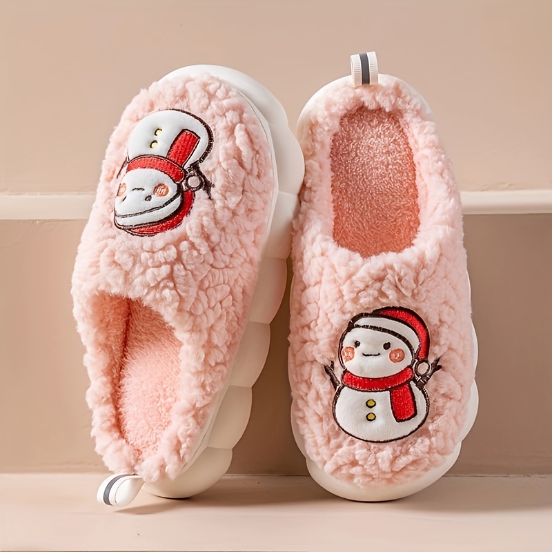  Winter Warm Plush Slippers Indoor Shoes Home Couple Slipper,  6, Pink