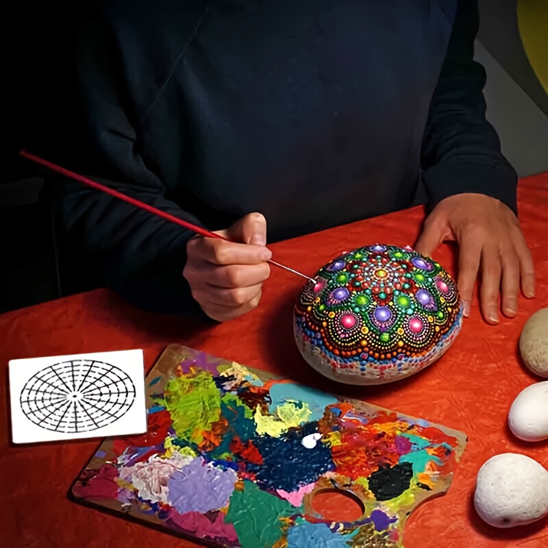 30 Pcs Kit Outil Peinture pour Mandala sur Galet Outils de Pointage Pochoir  Mandala,Palette Peinture,Tiges en Acrylique et Outils de Pointage Double  Face pour Mur/Peinture sur Pierre pour Adultes : : Cuisine