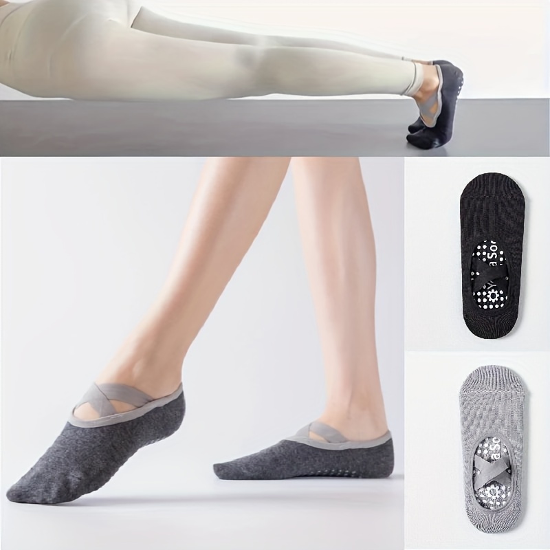 Women's Yoga Socks, Non Slip Cross Strap Sports Socks With Extra