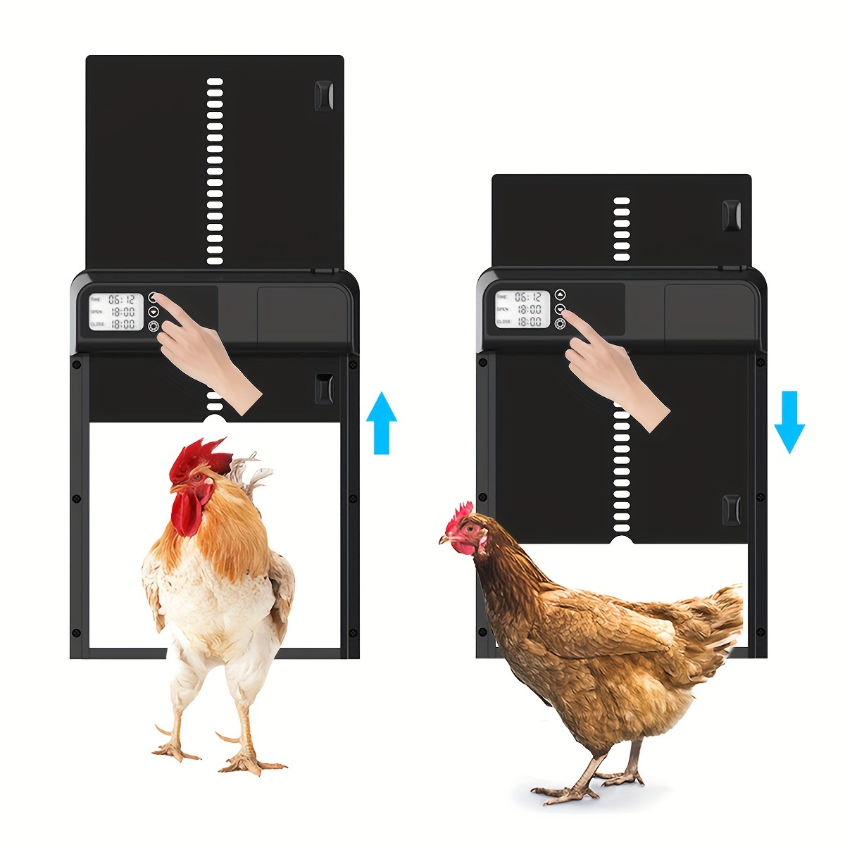 1 Pack, Puerta Del Gallinero Automática, Puerta Para Mascotas Del  Gallinero, Motorizada Y Solar, Abre-puertas Automático Para Gallinero,  Controlado Po