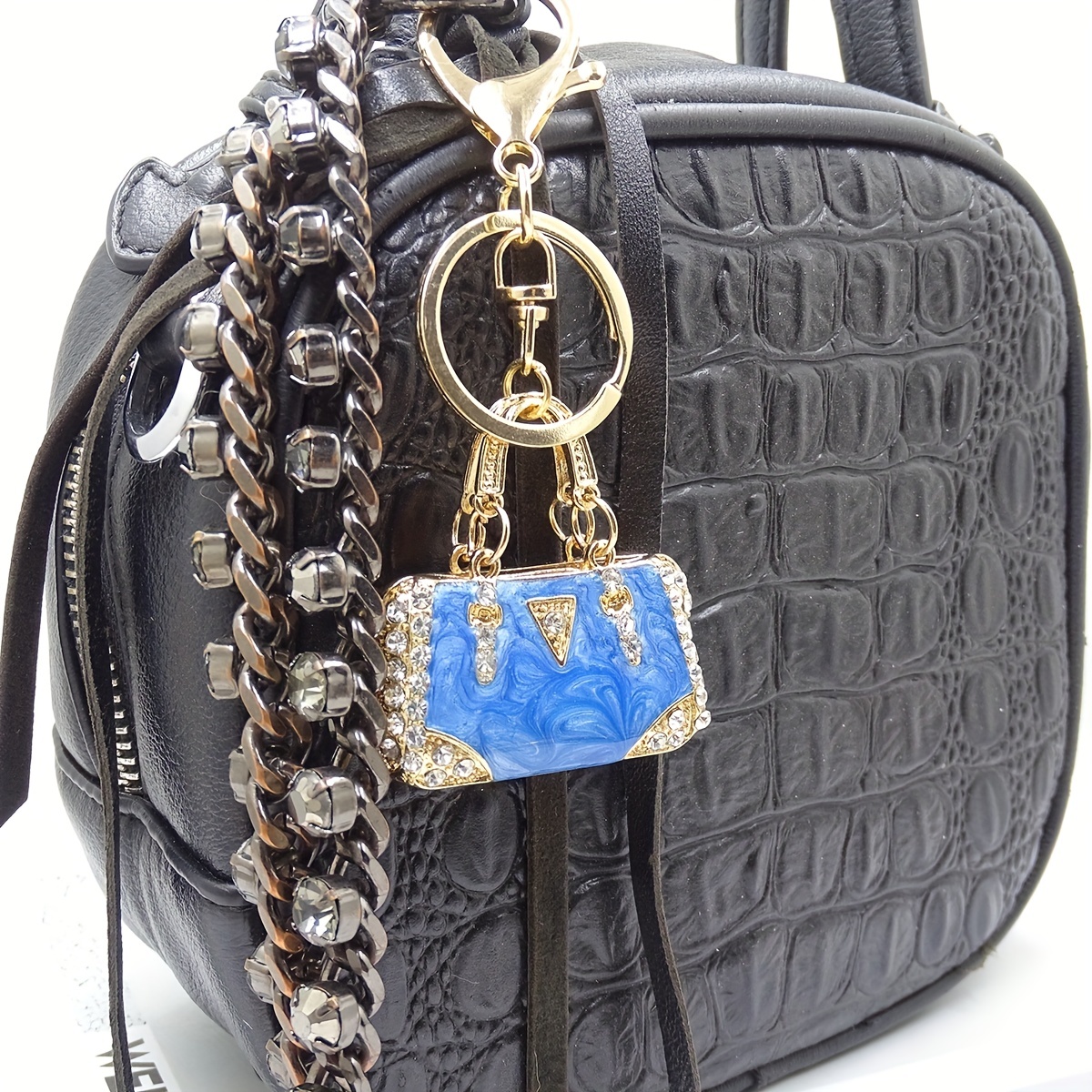 Dragon Zodiac Keychain Cute Bling Rhinestone Animal Alloy Key Chain Ring Purse Bag Backpack Charm Car Hanging Pendant Women Girls Gift,Temu