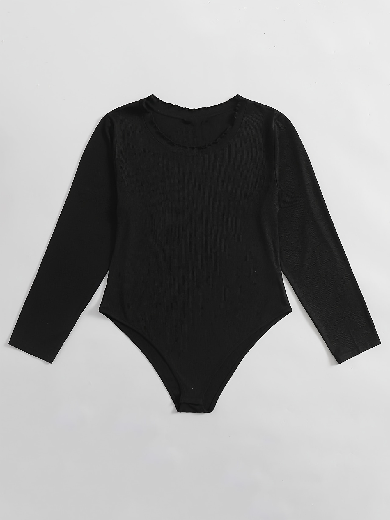 Plus Size Sexy Bodysuit Women's Plus Solid Long Sleeve - Temu Canada