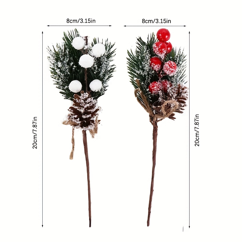 The Holiday Aisle® Christmas Snowy Faux Flowers with Icy Berry and DIY  Plants Picks for Home or Party Decór